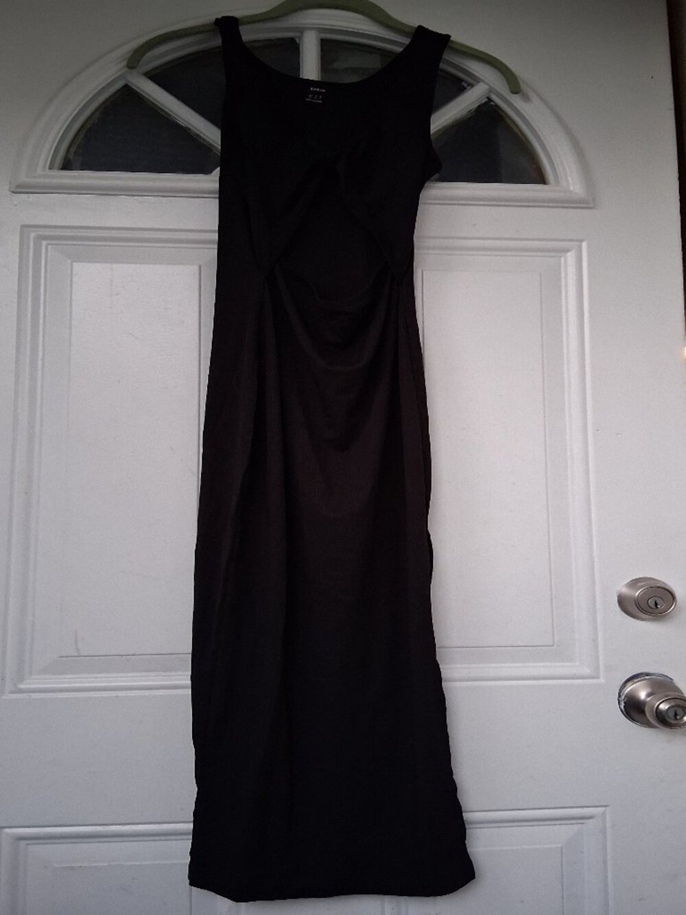 Black ribbed sleeveless cut-out long dress Shein Size XS